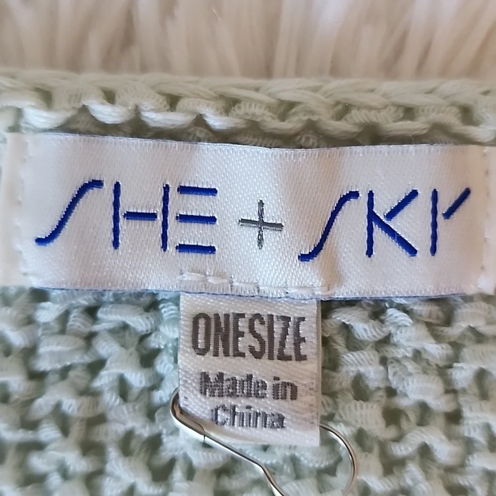 SHE+SKY Gradient Blue and Cream Sweater Brand New
